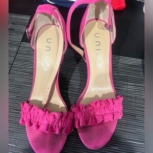 Unisa Fuchsia Ruffle Sandals